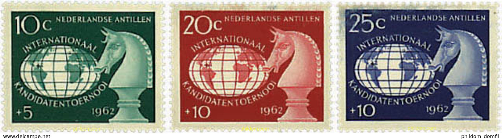 286695 MNH ANTILLAS HOLANDESAS 1962 TORNEO INTERNACIONAL DE AJEDREZ EN CURAÇAO - West Indies