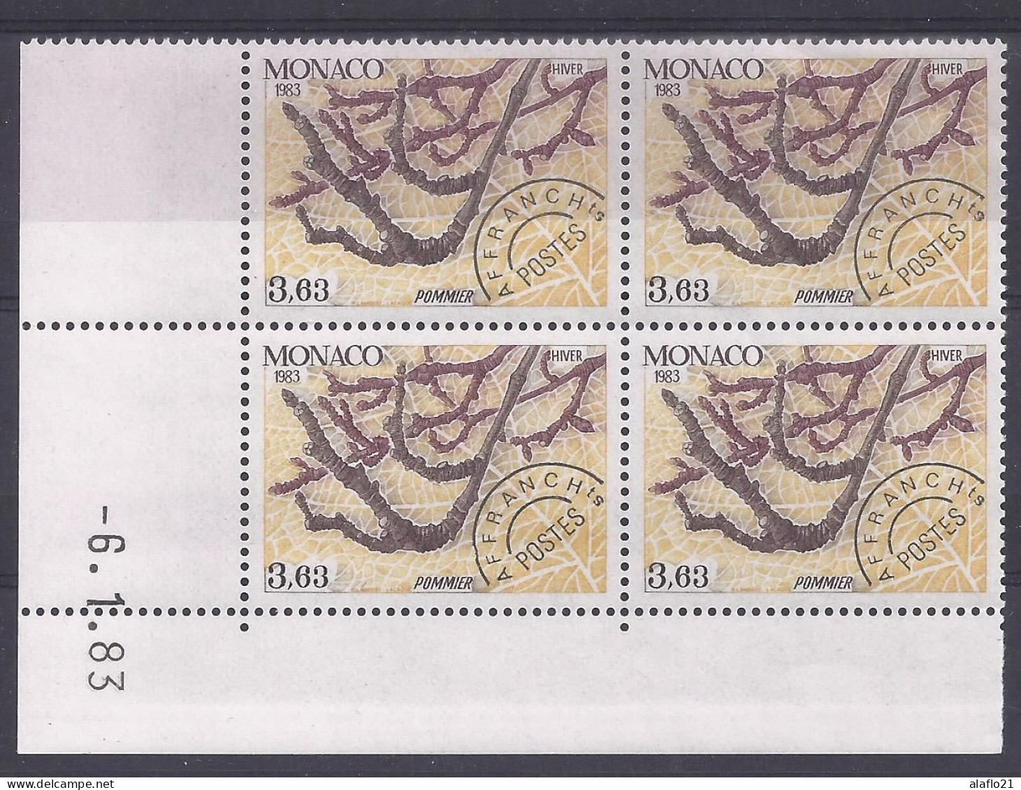 MONACO - PREO N° 81 - POMMIER - Bloc De 4 COIN DATE - NEUF SANS CHARNIERE - 6/1/83 - VorausGebrauchte