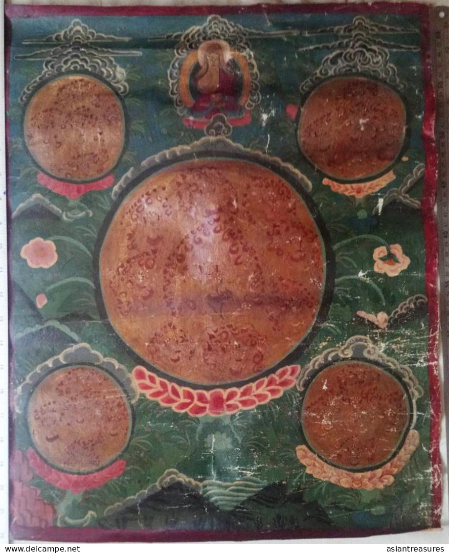 Tibetan Thangkha Art Picture 60 Years+ Old - Tantric Bharaib - Arte Asiatica