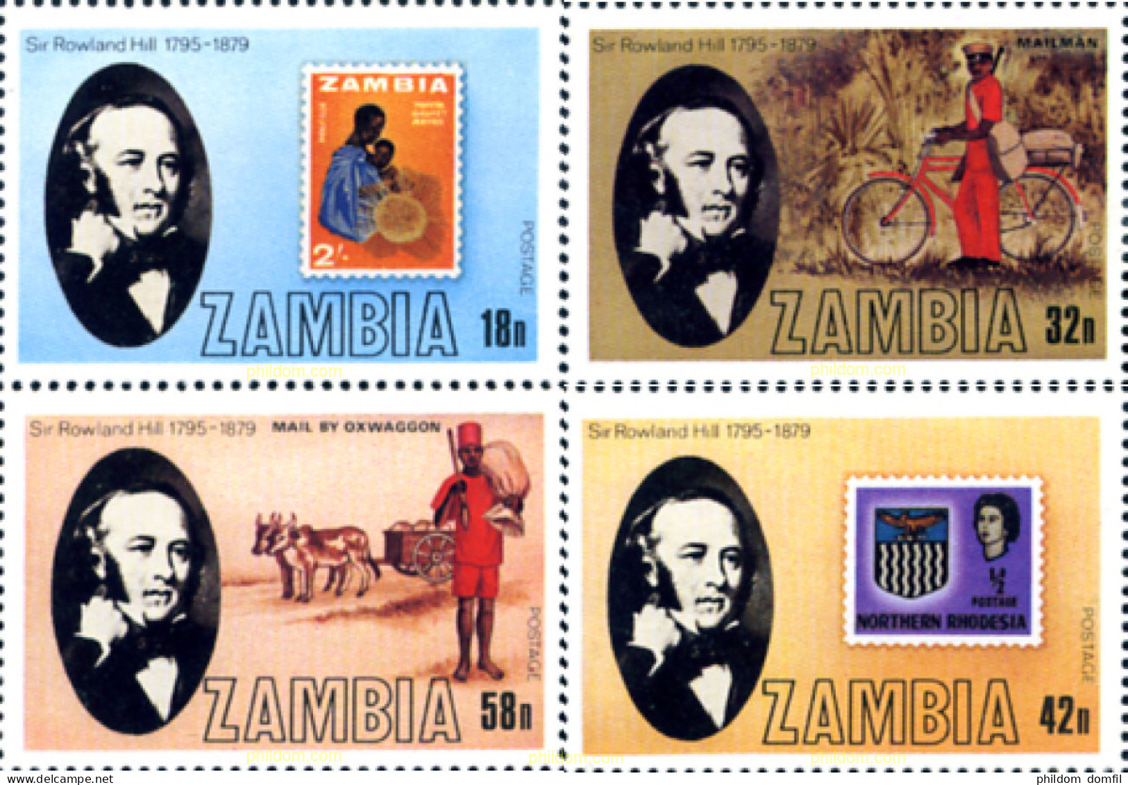 286797 MNH ZAMBIA 1979 100 ANIVERSARIO DE LA MUERTE DE ROWLAND HILL - Zambie (1965-...)