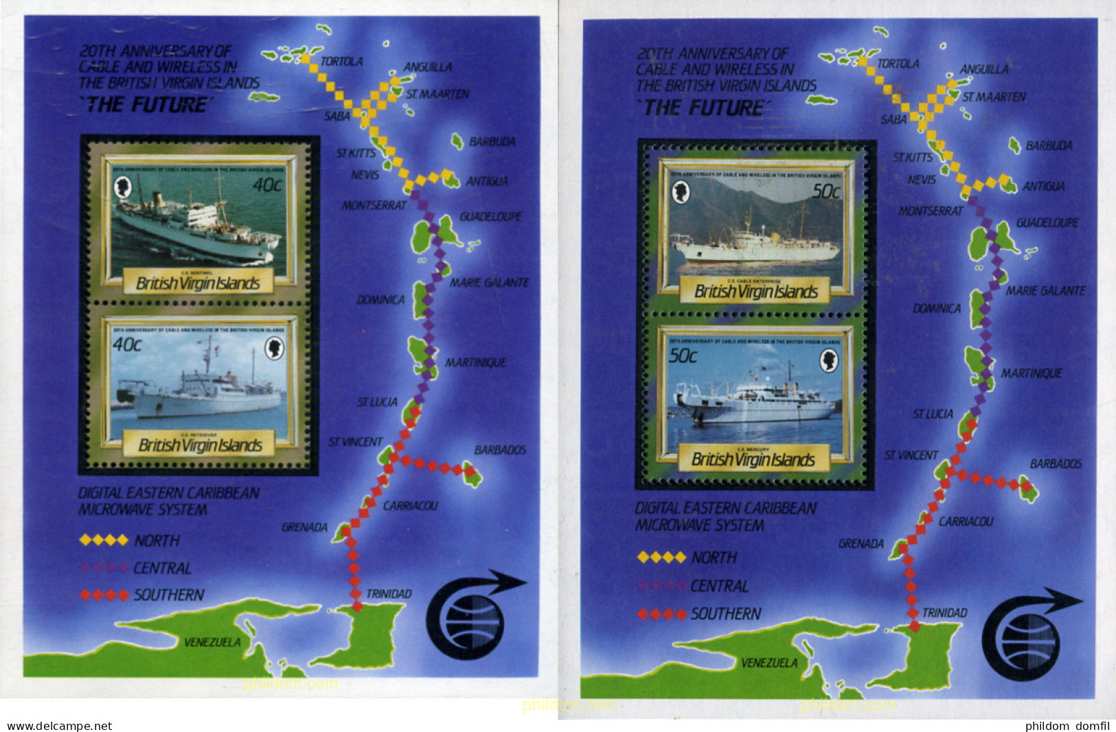 680657 MNH VIRGENES BRITANICAS Islas 1986 20 ANIVERSARIO DEL CENTRO DE ENLACES SUBMARINOS Y SIN HILOS DE TORTOLA - Iles Vièrges Britanniques