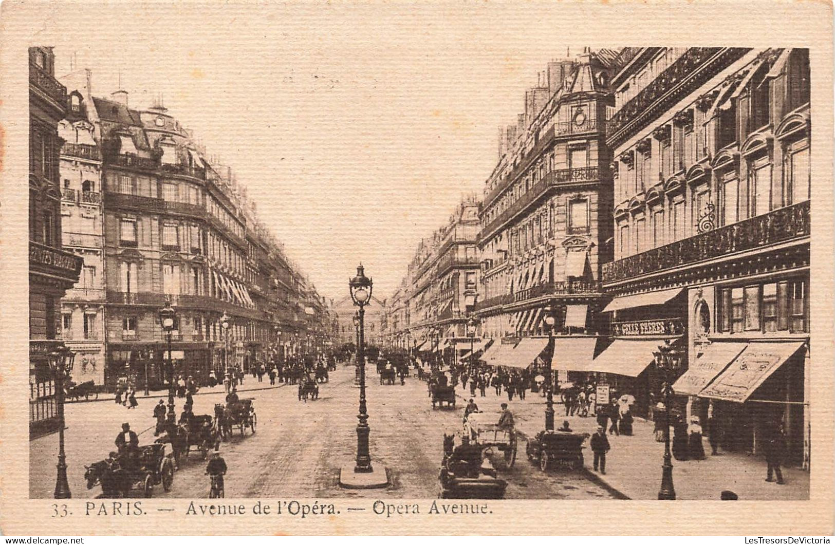 FRANCE - Paris - Avenue De L'Opéra - Opera Avenue - Vue D'ensemble - Animé - Carte Postale Ancienne - Other Monuments