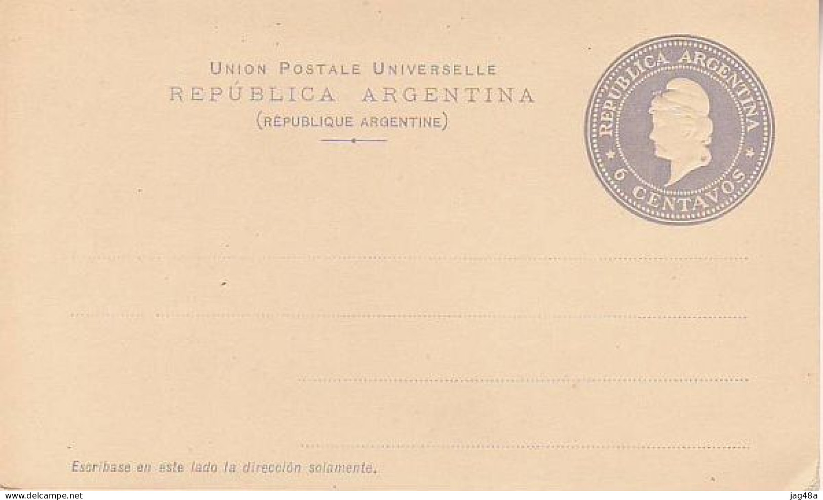 ARGENTINA. Vintage/6 Centavos PS Card.. Unused. - Postal Stationery