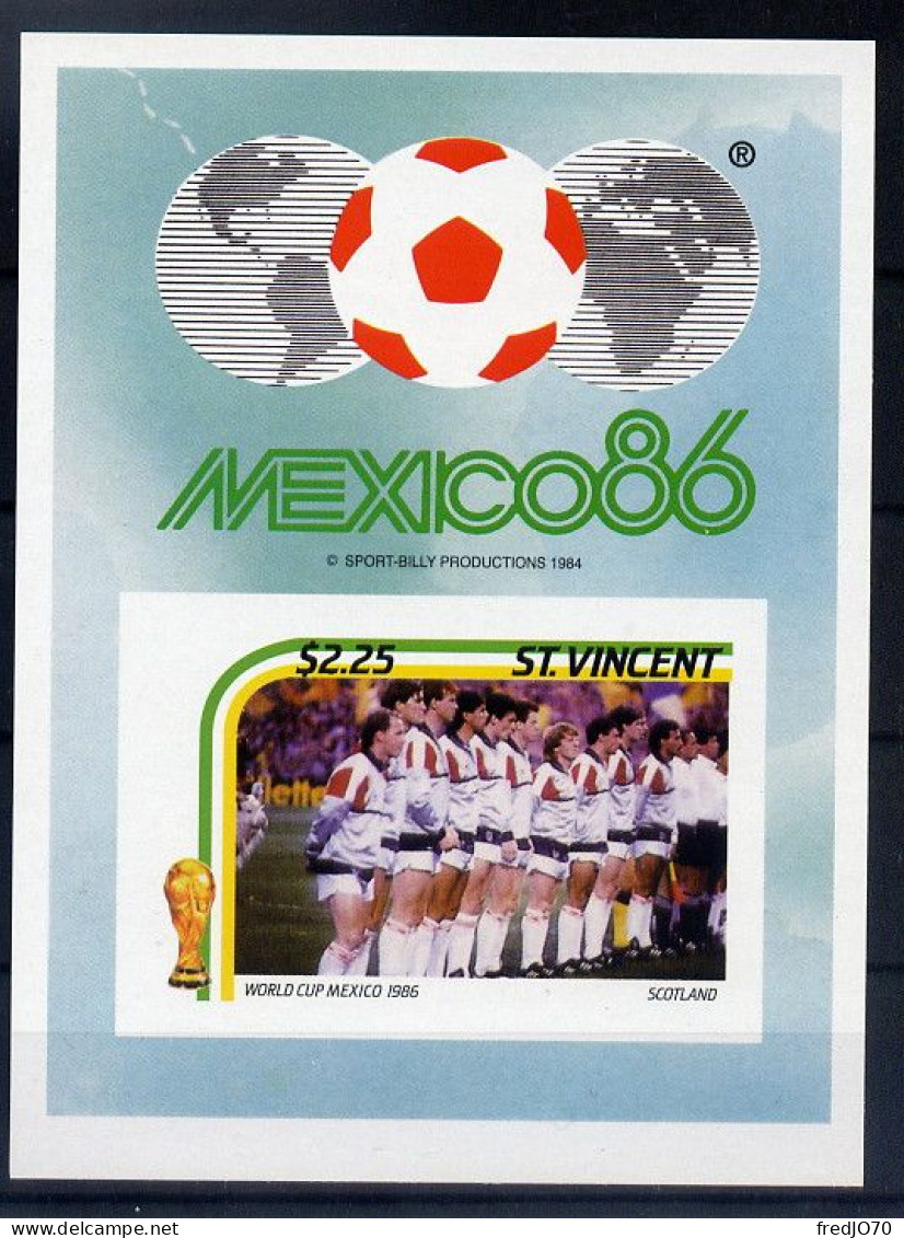 St Vincent Bloc Non Dentelé Imperf Football CM 86 ** - 1986 – Mexico