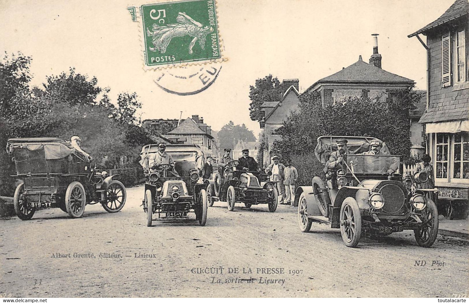 CPA CIRCUIT DE LA PRESSE 1907  SORTIE DE LIEUREY Voir 3 DE DION BOUTON Type Z 1905,type T 1907, Type AL 1906 Et CHENARD - Turismo