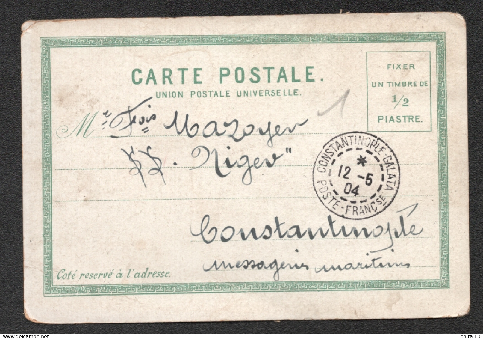 CACHET Constantinople Galata - Poste Francaise 1904    D3447 - Brieven En Documenten