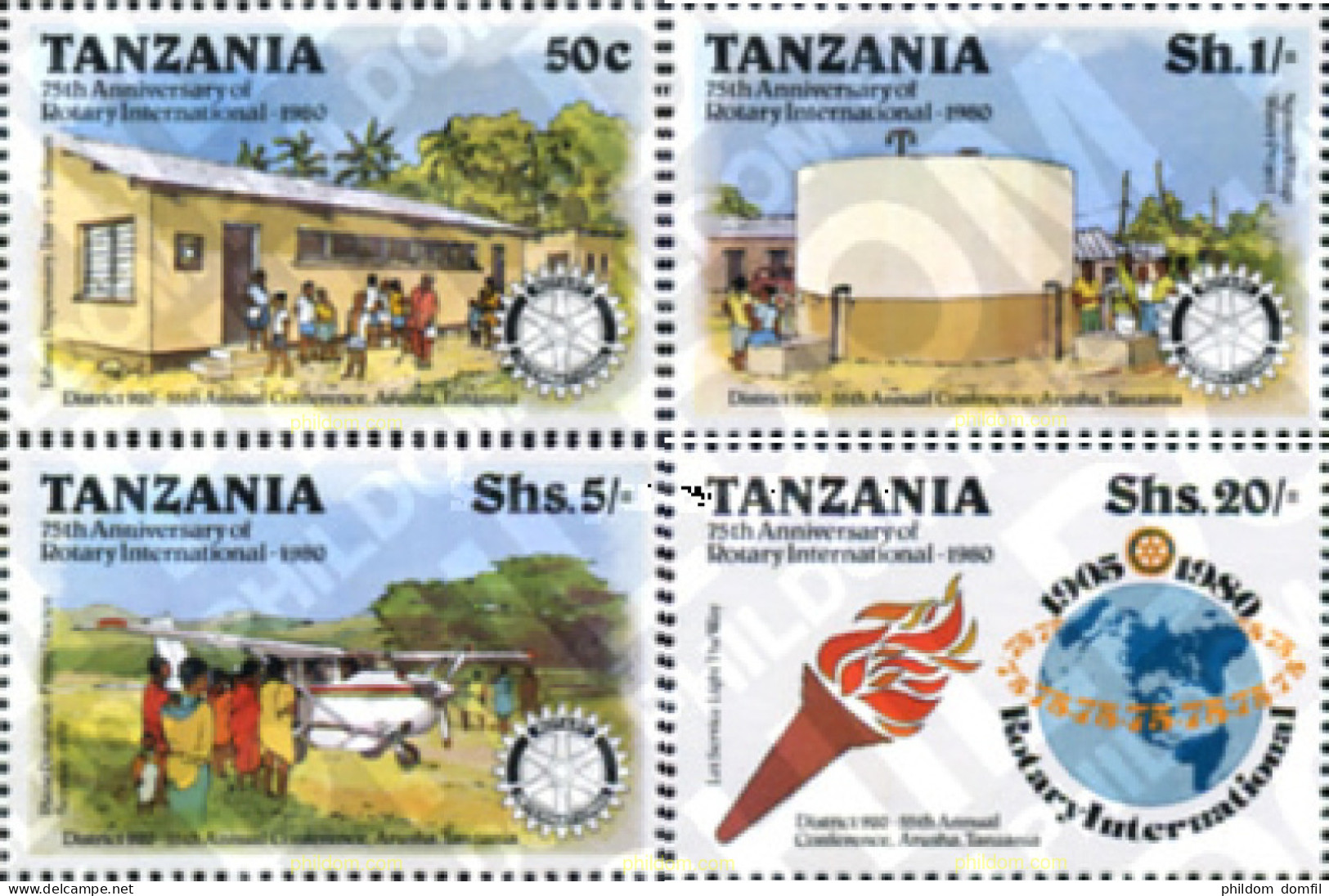 365210 MNH TANZANIA 1980 75 ANIVERSARIO DEL ROTARY INTERNACIONAL - Tanzania (1964-...)
