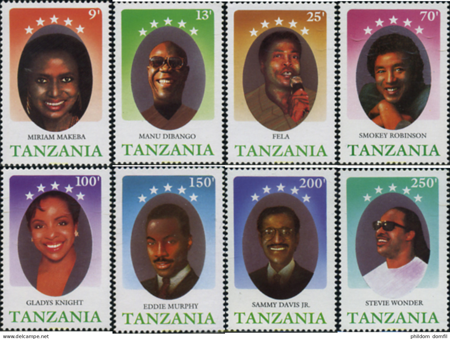 365241 MNH TANZANIA 1990 CANTANTES - Tanzania (1964-...)