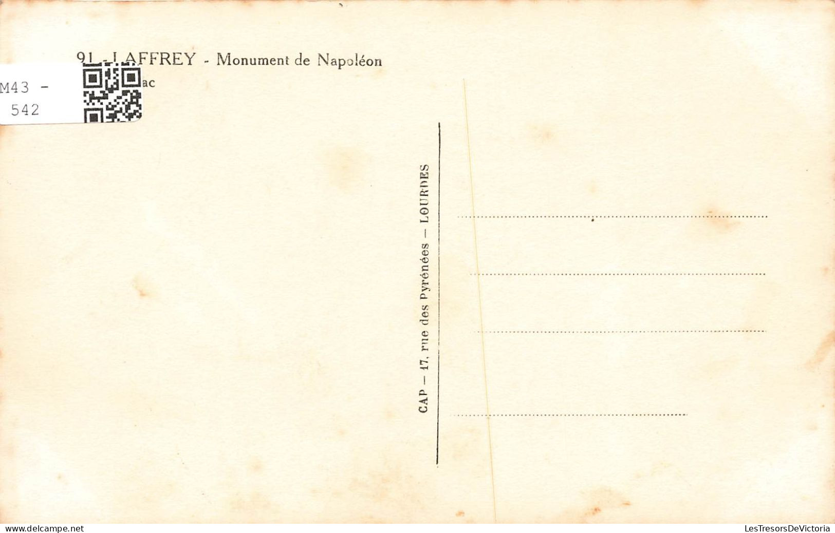 FRANCE - Laffrey - Monument De Napoléon - Carte Postale Ancienne - Laffrey