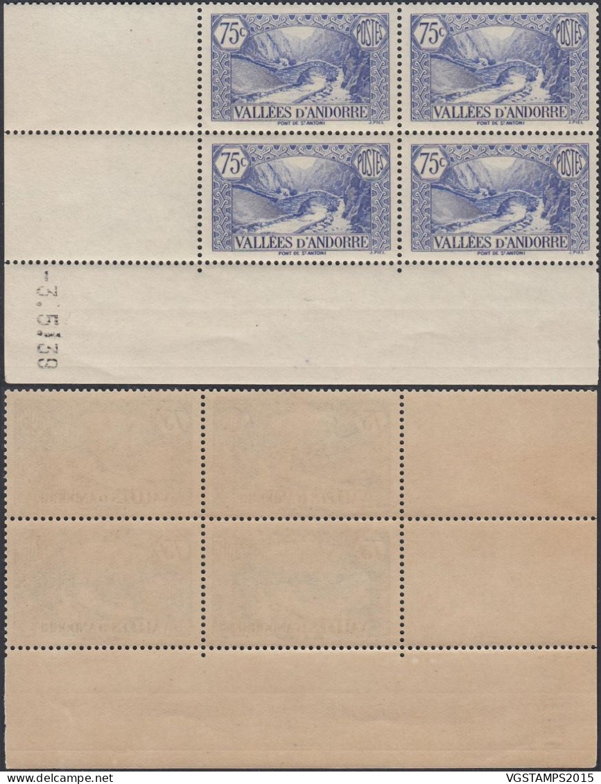 Andorre 1939 - Andorre Française - Timbres Neufs. Yvert Nr.: 70. Michel Nr.: 66. Coin Daté: 03/5/39.... (EB) AR-02067 - Ungebraucht
