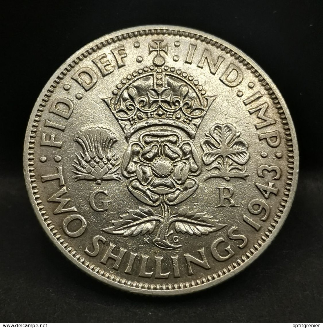 2 SHILLINGS  ARGENT 1943 GEORGE VI ROYAUME UNI / UNITED KINGDOM SILVER - J. 1 Florin / 2 Schillings