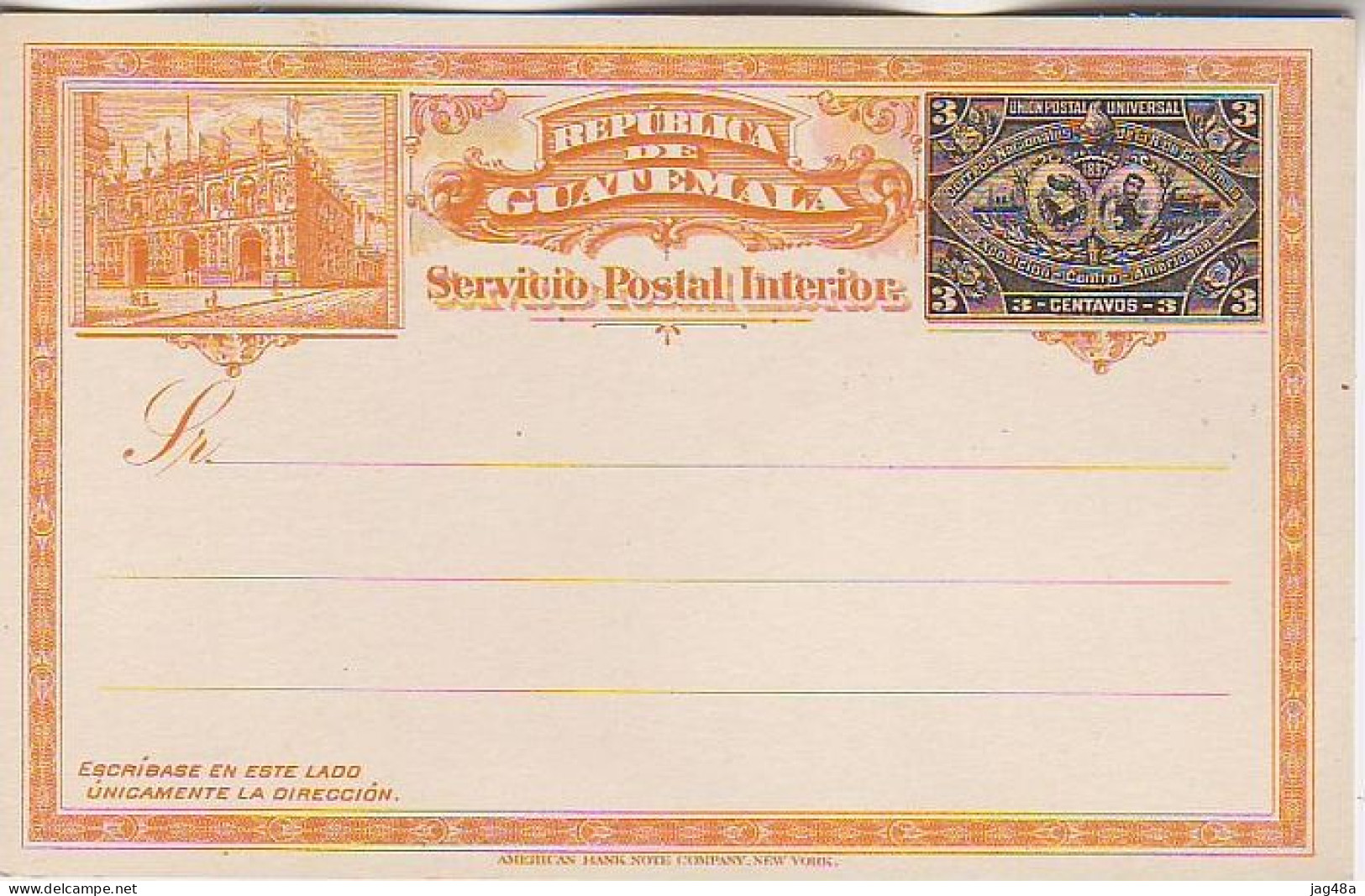 GUATEMALA. 1897/tres-centavos PS Card.. Unused. - Guatemala