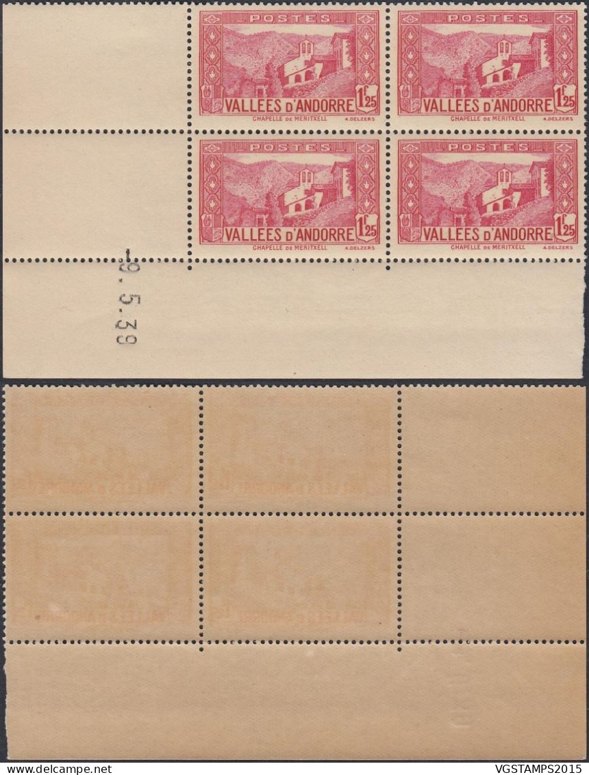 Andorre 1939 - Andorre Française -Timbres Neufs.Yvert Nr.:77 Michel Nr.: A40. Coin Daté: 09/5/39.RARE¡¡.. (EB) AR-02069 - Ungebraucht