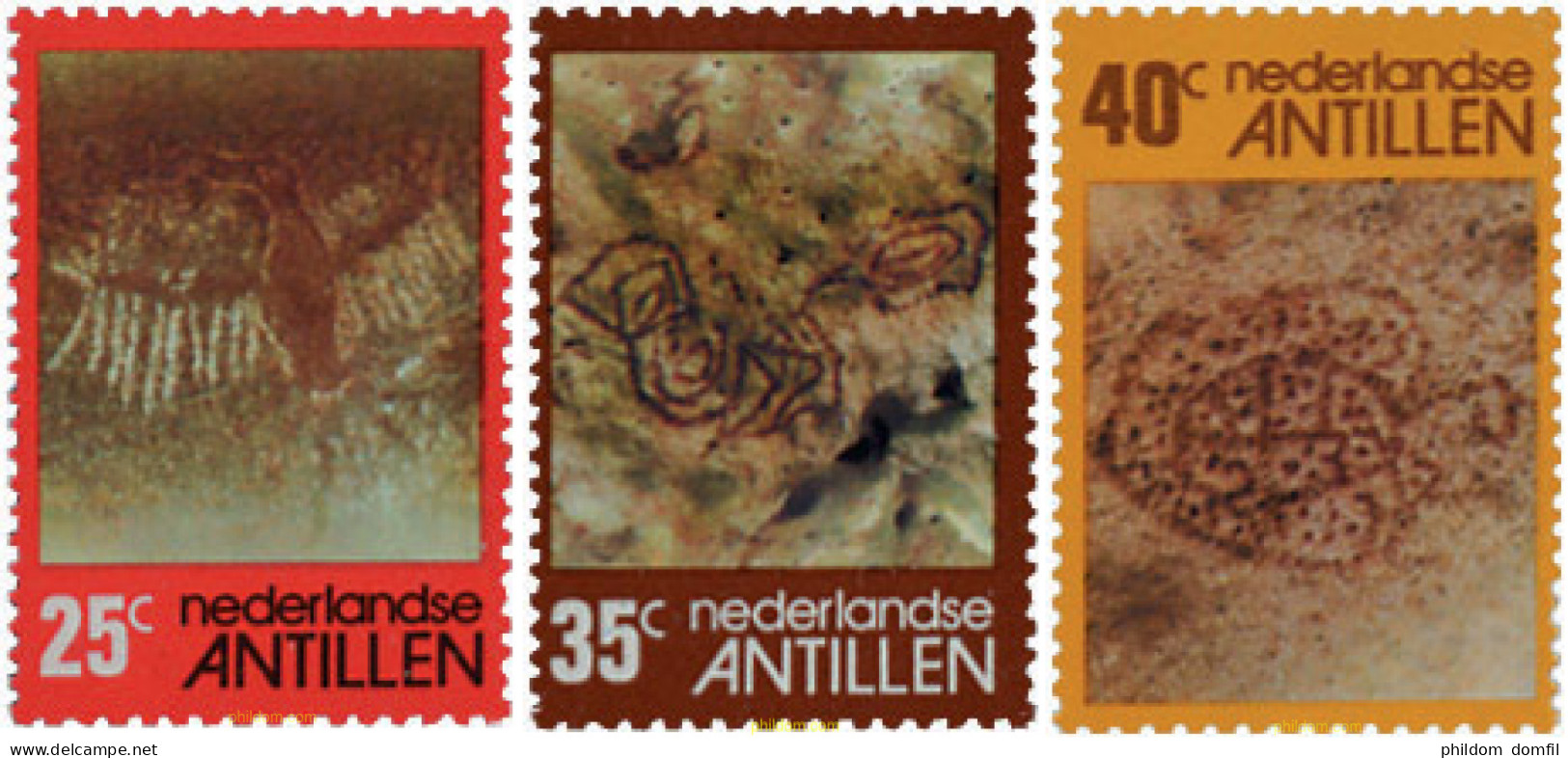 100980 MNH ANTILLAS HOLANDESAS 1977 PINTURAS RUPESTRES INDIGENAS DE LAS ANTILLAS - West Indies