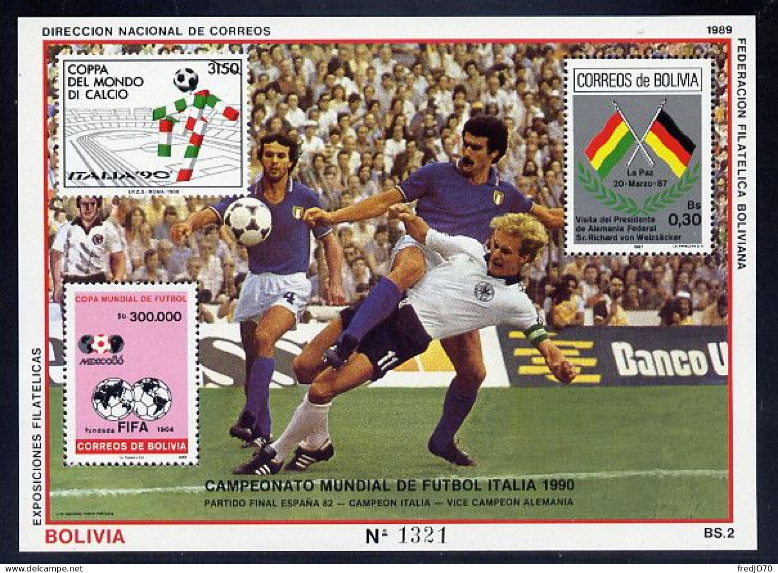 Bolivie Bloc Football CM 90 ** - 1990 – Italien