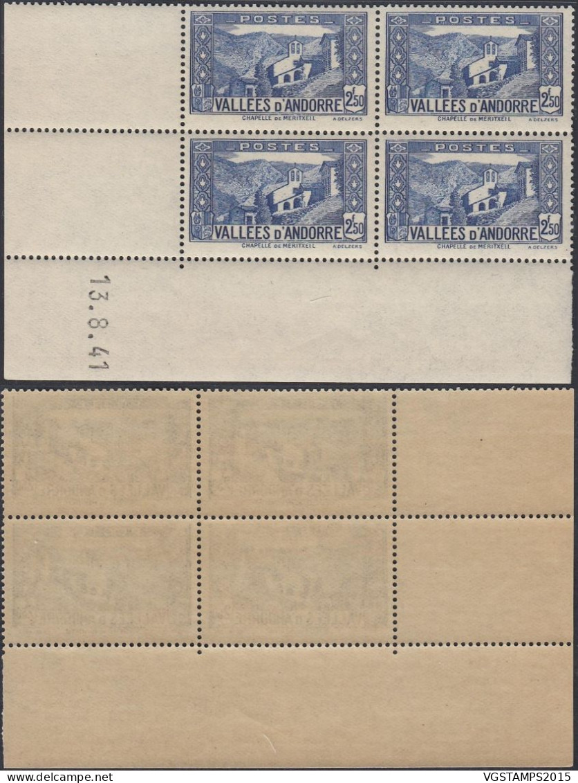 Andorre 1941 - Andorre Française-Timbres Neufs.Yvert Nr.:87. Michel Nr.: 81. Coin Daté: 13/8/41...... (EB) AR-02072 - Unused Stamps