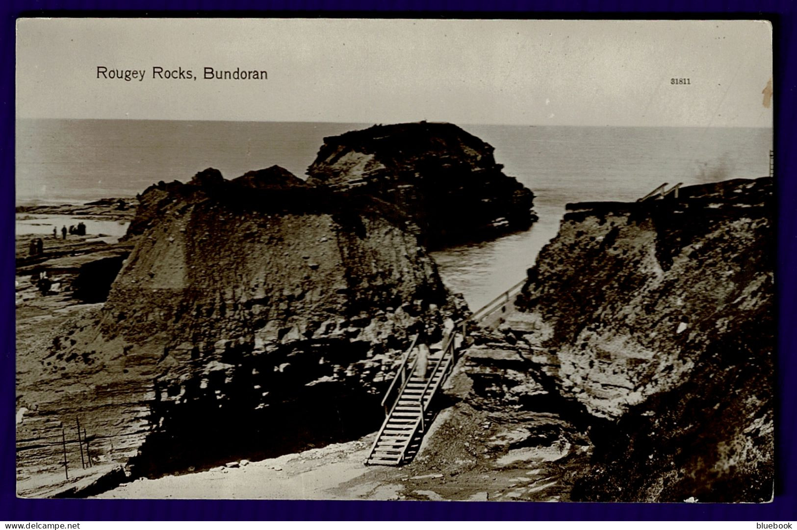 Ref 1633 - Early Real Photo Postcard - Rougey Rocks Bundoran - County Donegal Ireland Eire - Donegal