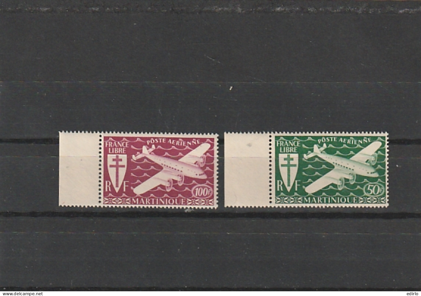 ///   FRANCE ///  MARTINIQUE  Poste Aérienne N° 4/5 **  Bords De Feuille  - Airmail