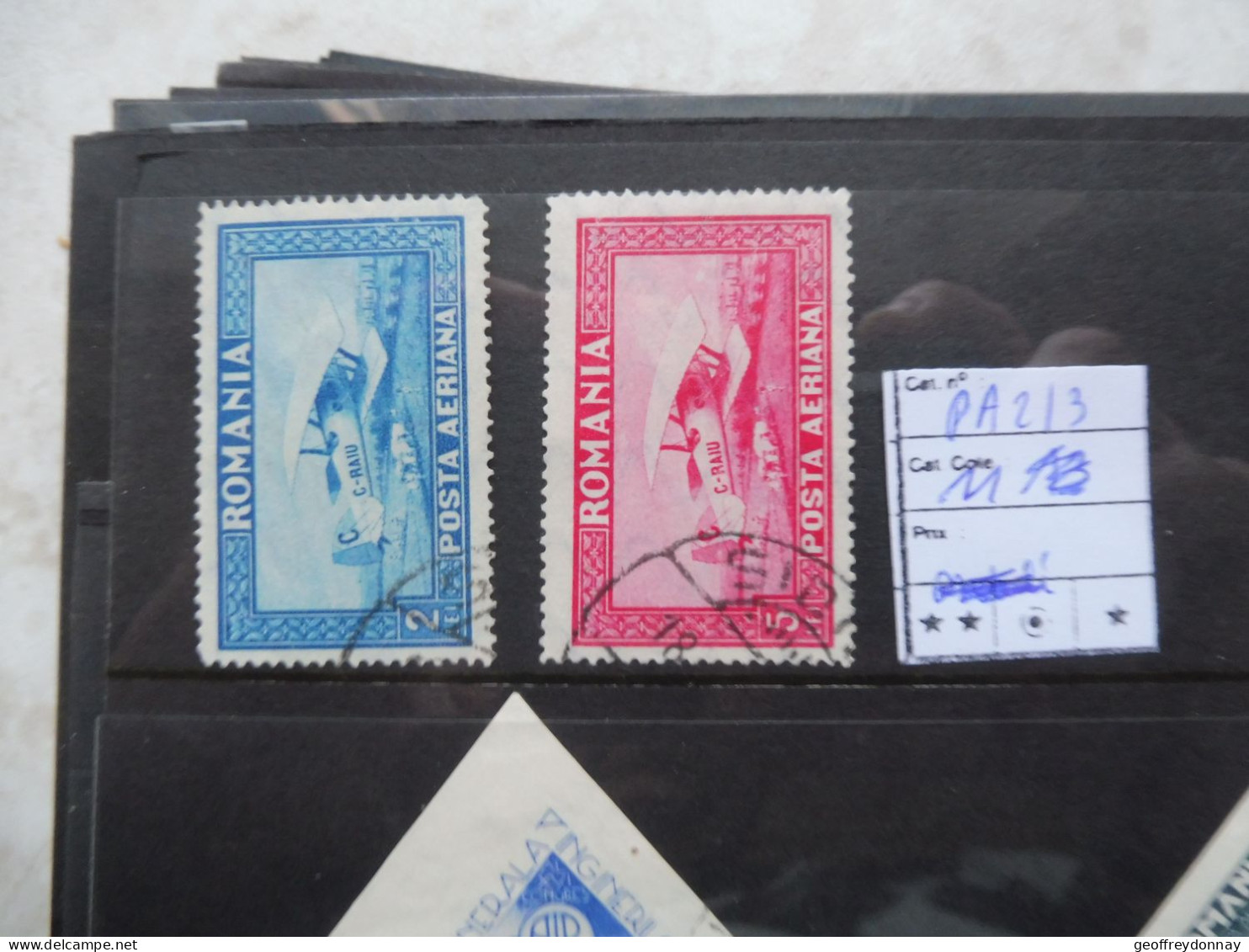 Roumanie Romana Romina 2/3 Pa PA Aero Poste Aerienne Used Gestempelt Oblitéré  Parfait Perfect - Used Stamps