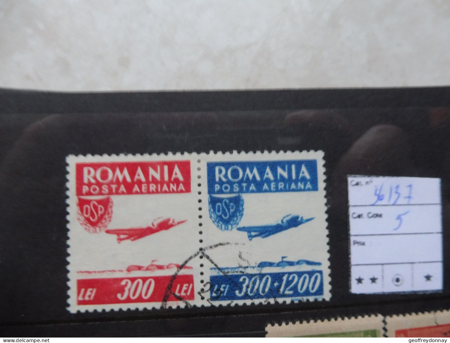 Roumanie Romana Romina 36/37 Pa PA Aero Poste Aerienne Used Gestempelt Oblitéré  Parfait Perfect - Used Stamps