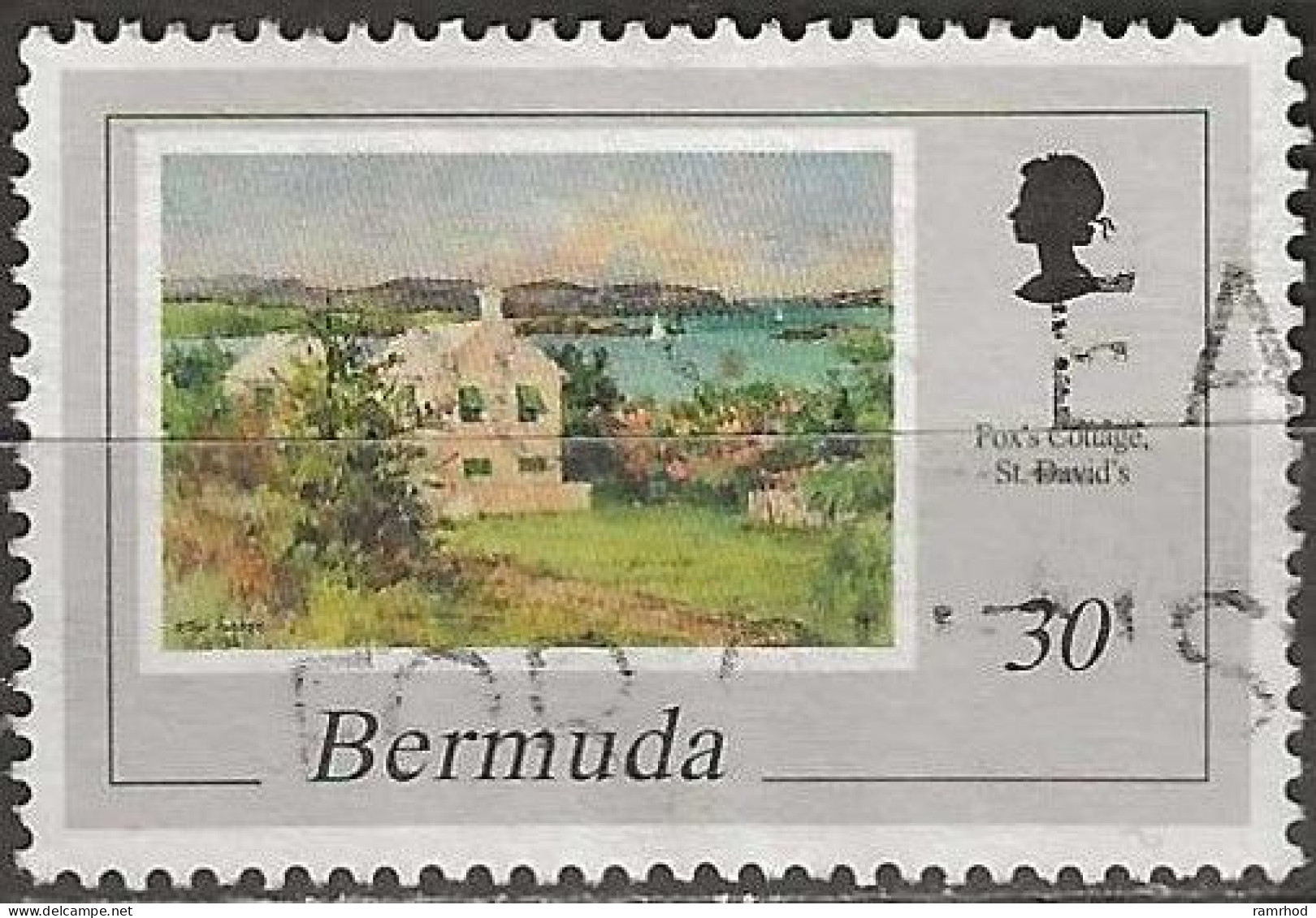 BERMUDA 1998 Paintings By Catherine And Ethel Tucker - 30c Fox’s Cottage, St Davids (Ethel Tucker) FU - Bermudes