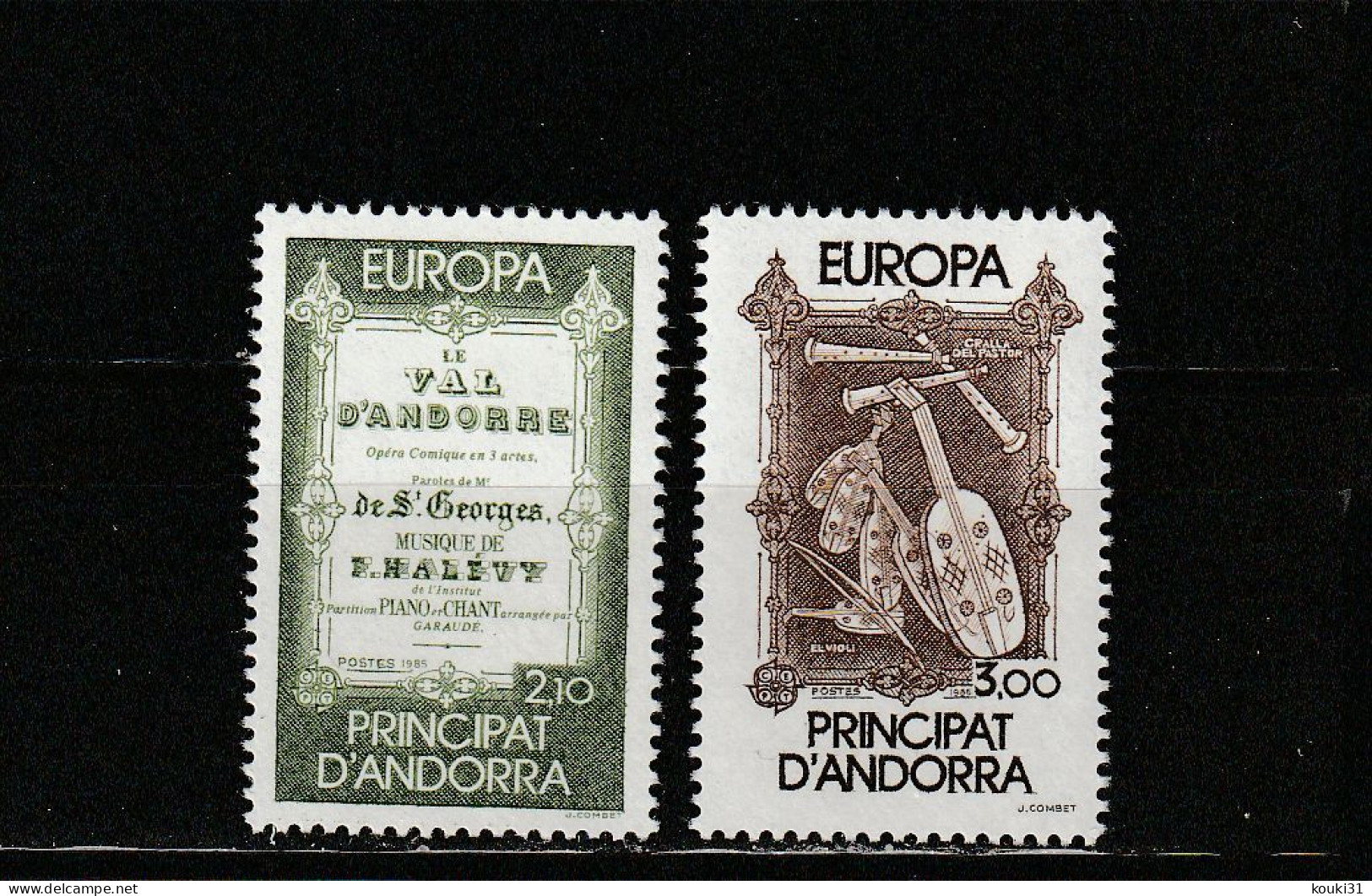 Andorre YT 339/40 ** : Europa , Musique - 1985 - Unused Stamps