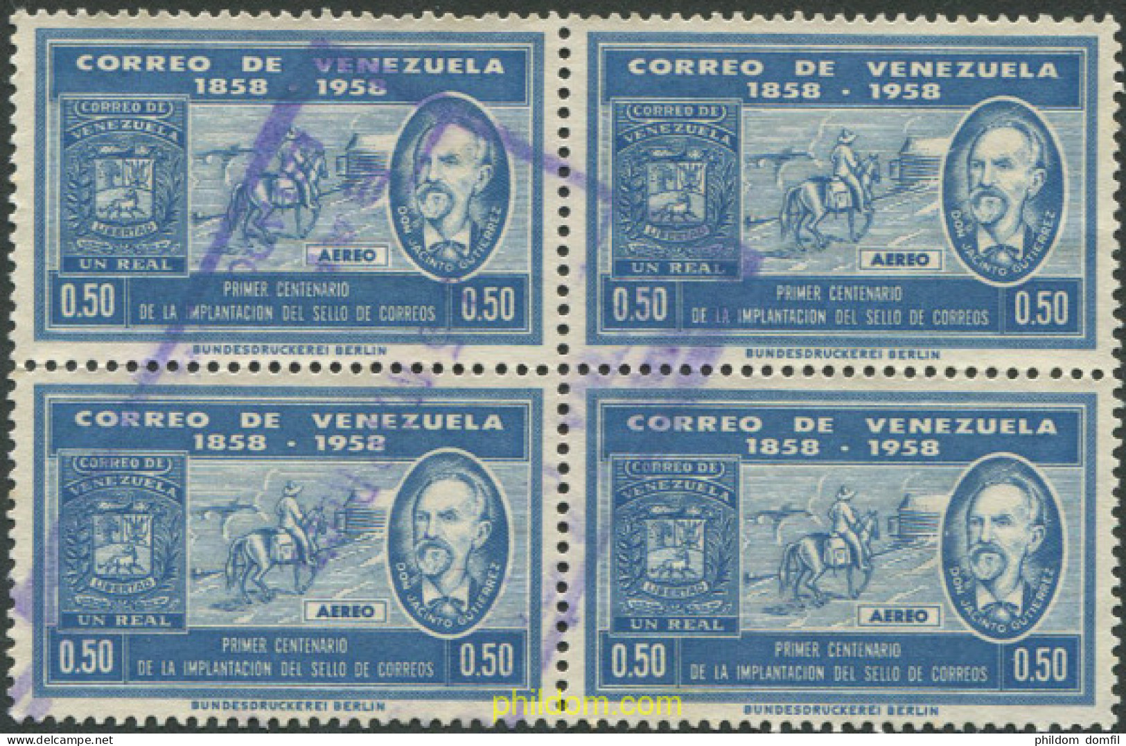 695408 USED VENEZUELA 1959 CENTENARIO DEL SELLO VENEZOLANO - Venezuela