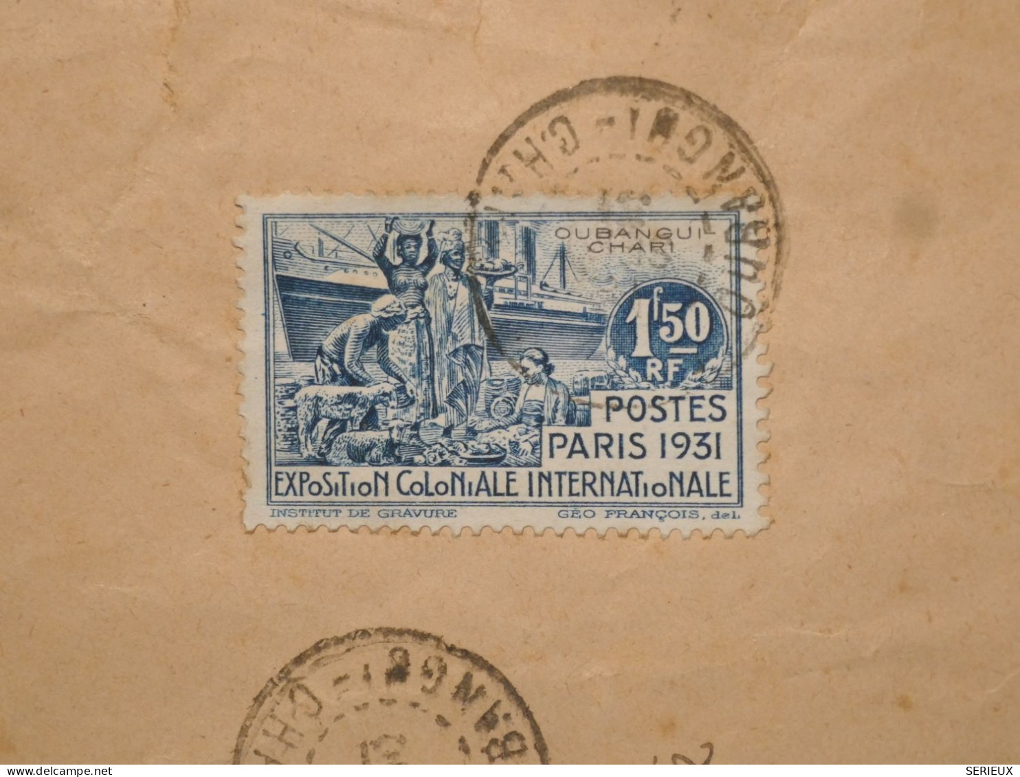 DK 17 OUBANGUI CHARI   BELLE LETTRE 1931  BANGUI  A  STE SAVINE   FRANCE +TP SURCHARGé EXPO COLONIALE ++ + - Storia Postale