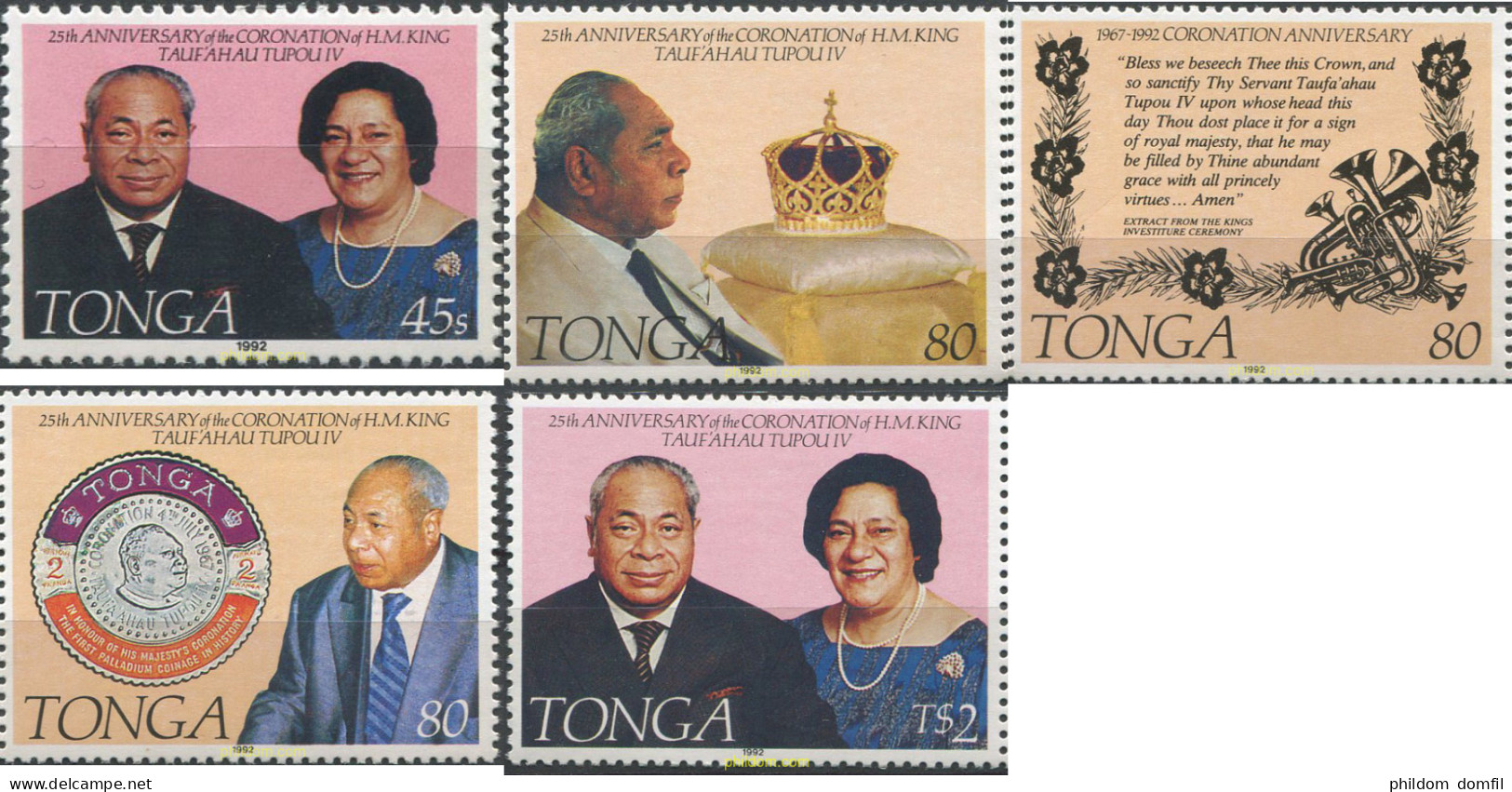 695878 MNH TONGA 1992 25 ANIVERSARIO DEL CORONAMIENTO - Tonga (1970-...)