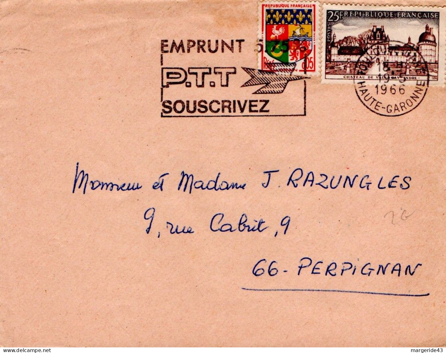 AFFRANCHISSEMENT COMPOSE SUR LETTRE DE TOULOUSE GARE 1966 - Postal Rates