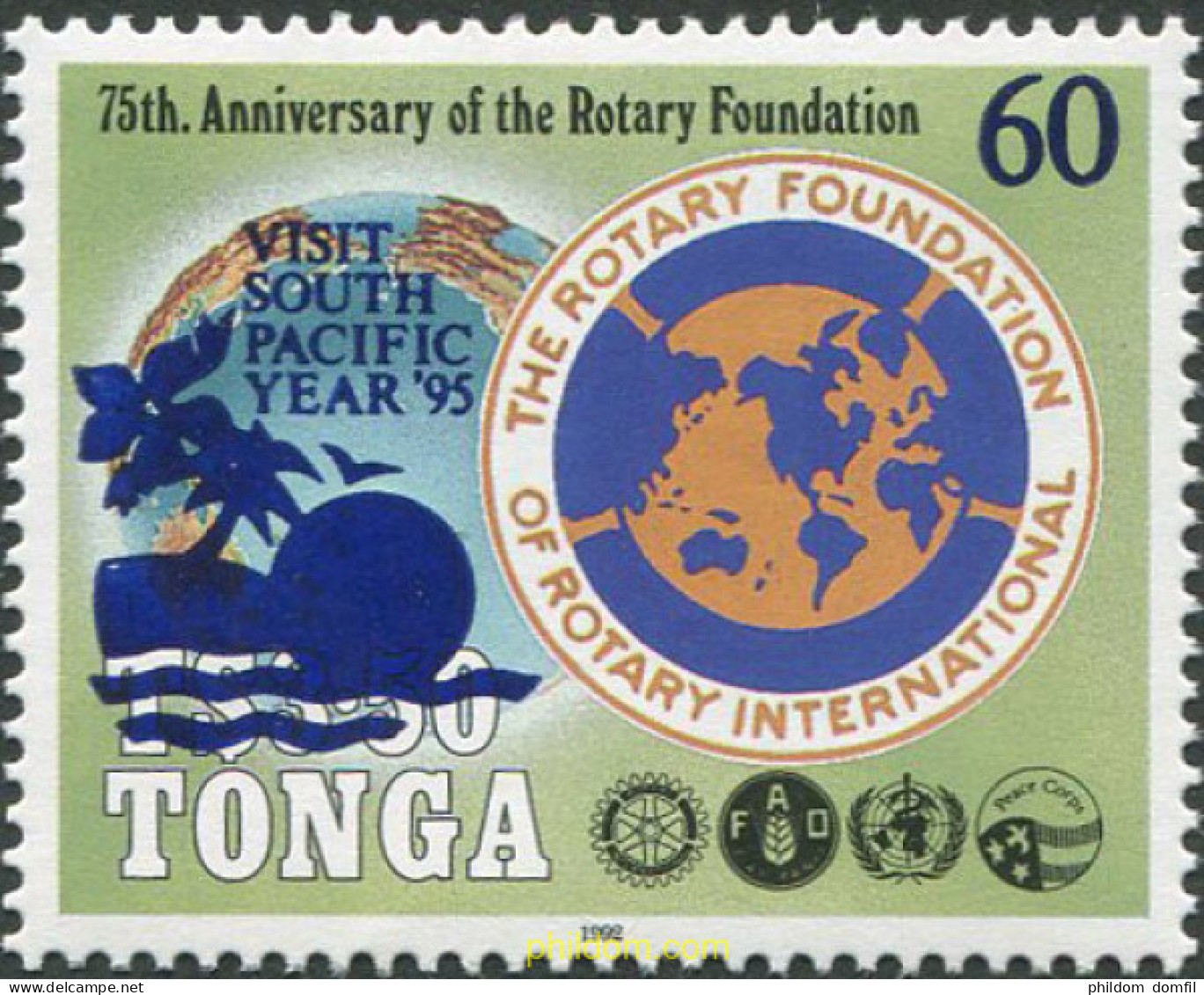 695912 MNH TONGA 1994 INVITACION A VISITAR EL PACIFICO SUR EN 1995, SOBRECARGADOS - Tonga (1970-...)