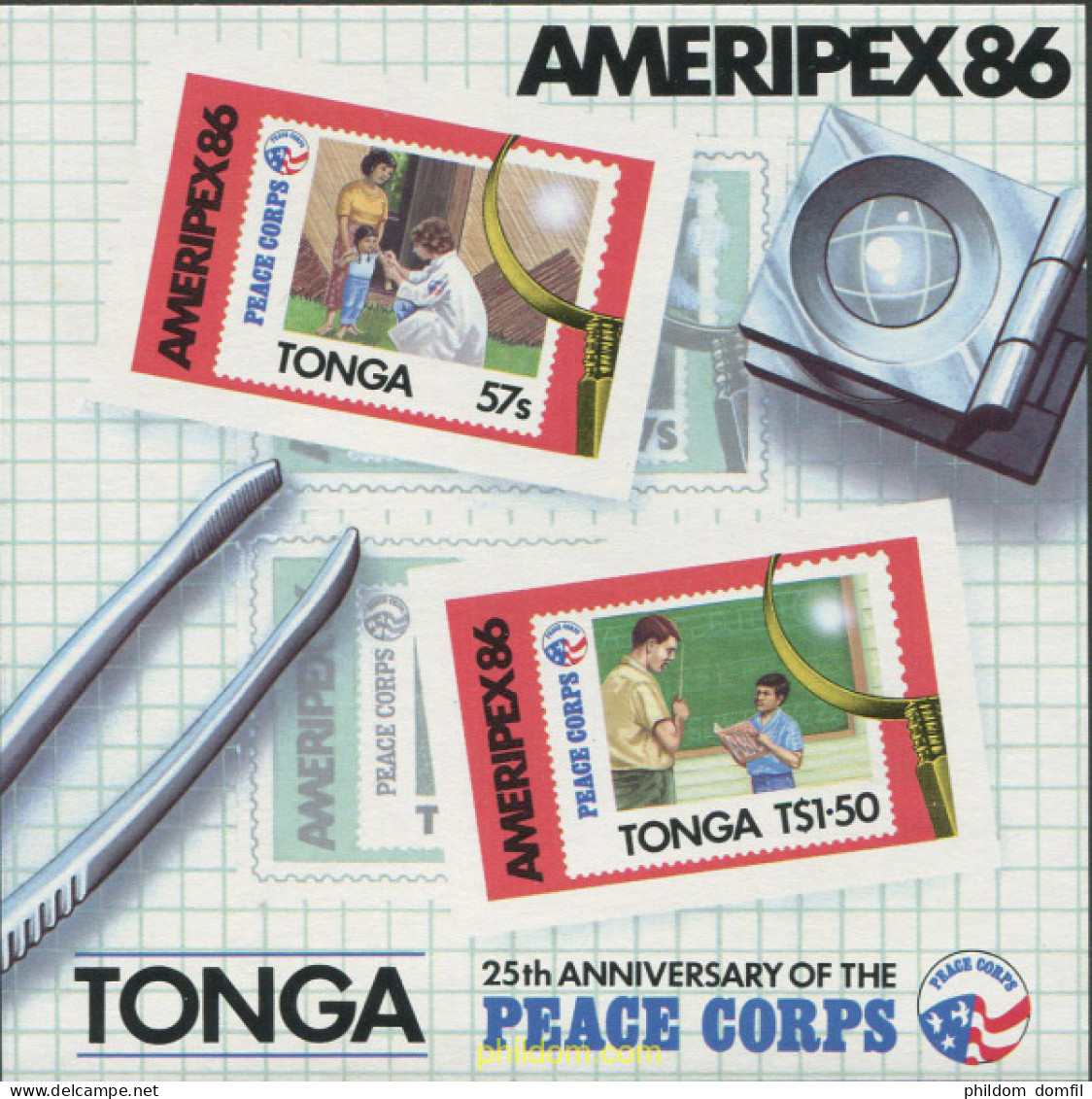 695915 MNH TONGA 1986 AMERIPEX 86, EXPOSICION FILATELICA INTERNACIONAL EN CHICAGO - Tonga (1970-...)