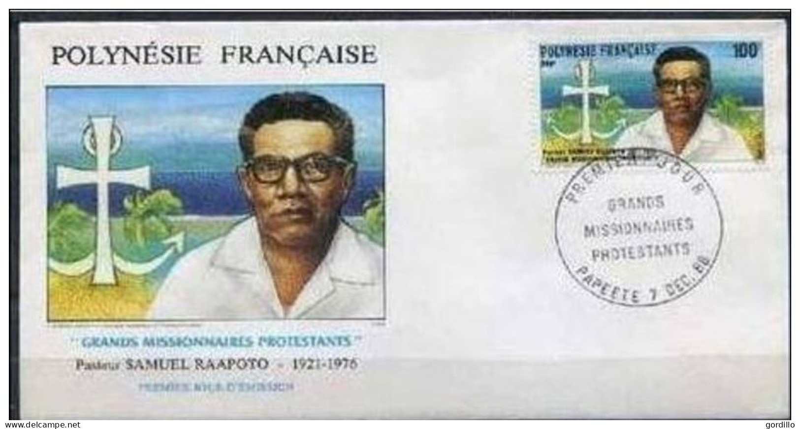 FDC Polynésie   Grands Missionnaires Protestants 07 12 1988. - FDC