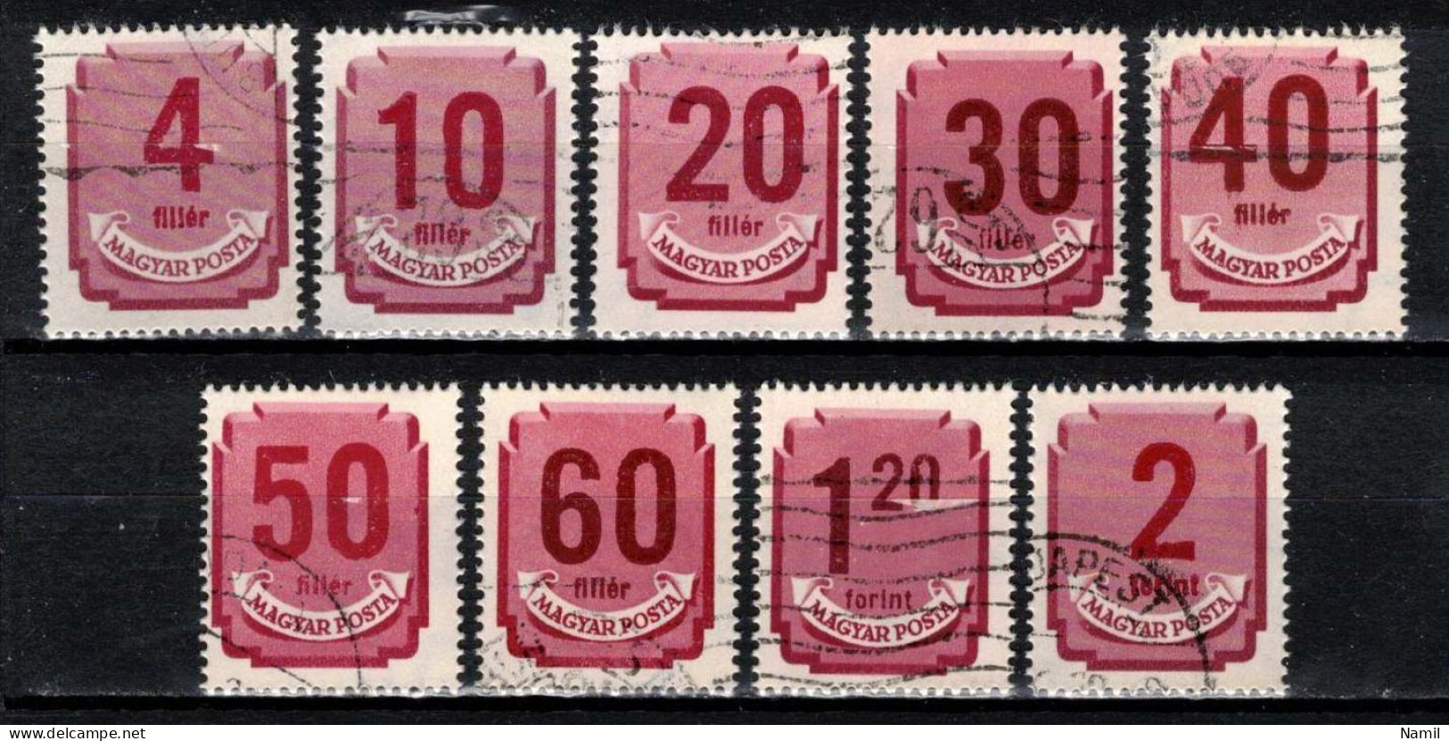 Hongrie 1946 Mi P 179-87y (Yv TT 174-81 Filigr. Etoile), Obliteré - Segnatasse