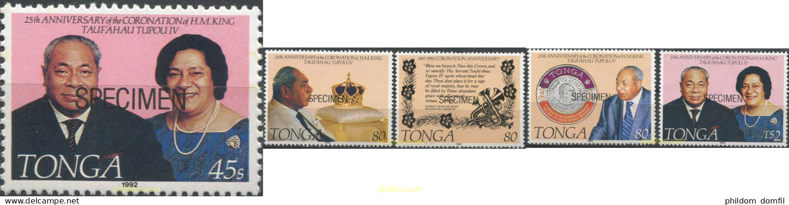 695927 MNH TONGA 1992 25 ANIVERSARIO DEL CORONAMIENTO - Tonga (1970-...)