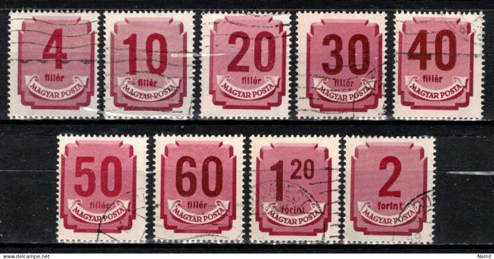 Hongrie 1946 Mi P 179-87y (Yv TT 174-81 Filigr. Etoile), Obliteré - Segnatasse