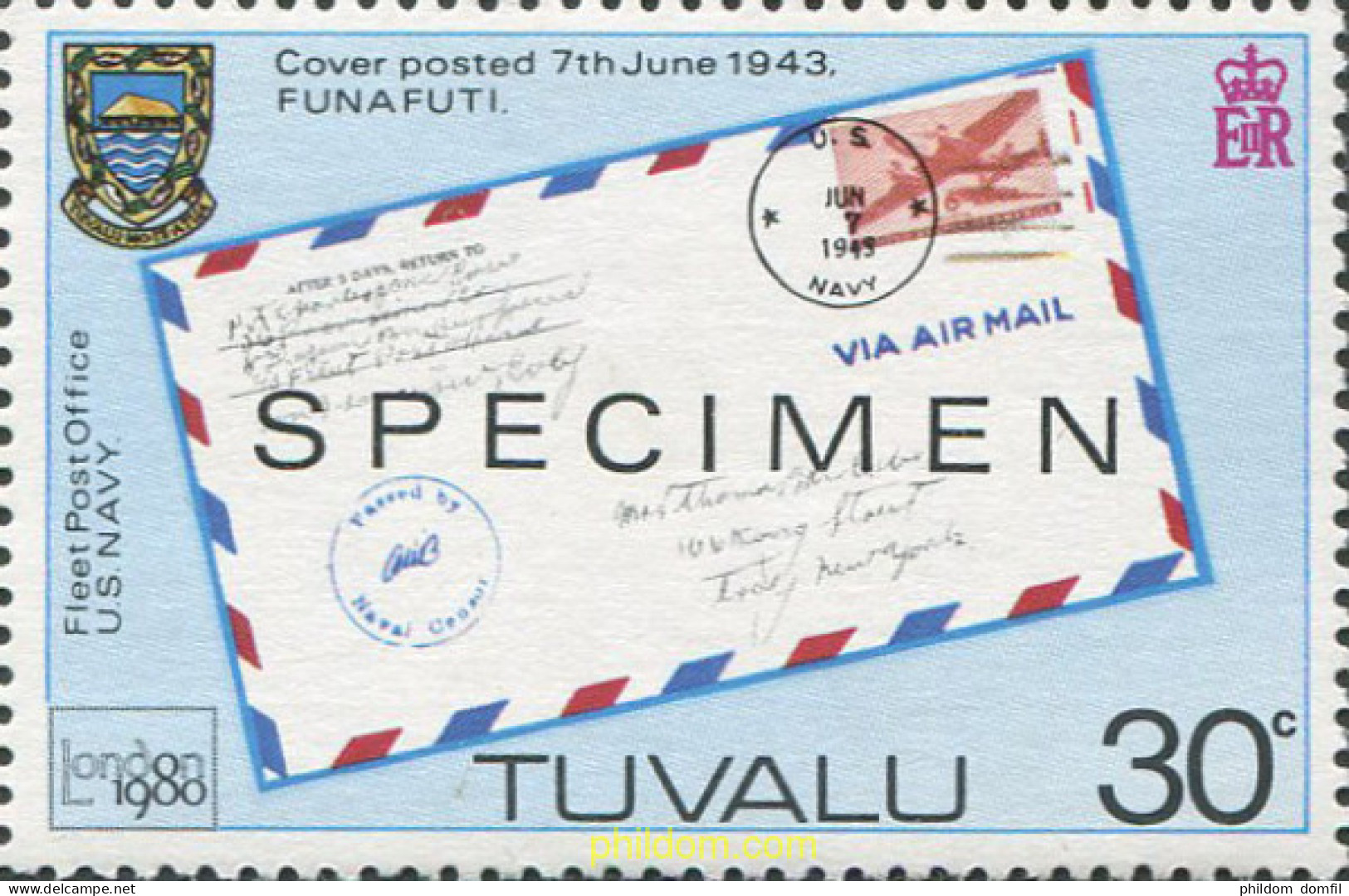 695935 MNH TUVALU 1980 LONDON 80. EXPOSICION FILATELICA INTERNACIONAL - Tuvalu