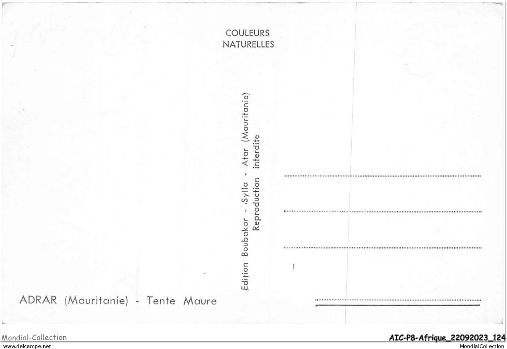 AICP8-AFRIQUE-0916 - ADRAR - Tente Maure - Mauritanie