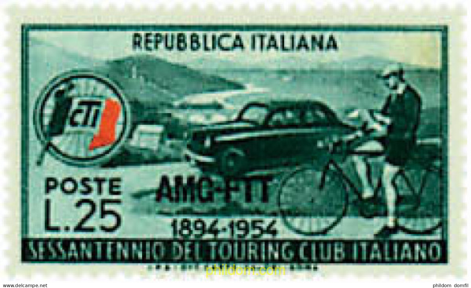 696869 HINGED TRIESTE Zona A 1954 60 ANIVERSARIO DEL TOURING CLUB ITALIANO - Otros & Sin Clasificación