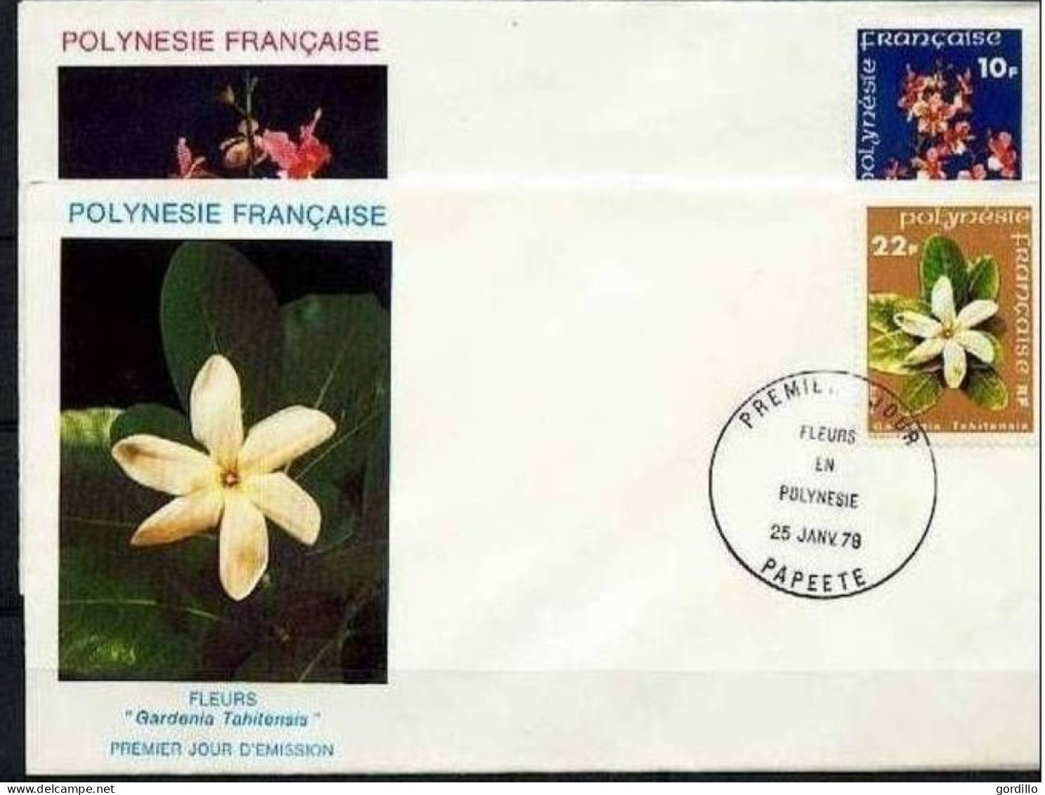 2 FDC Polynésie 128/129 FLORE FLEURS 25 01 1979. - FDC