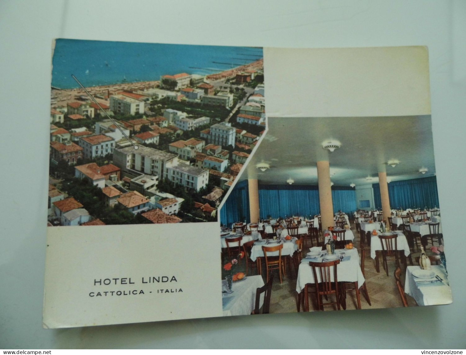 Cartolina Viaggiata "HOTEL LINDA CATTOLICA ITALIA" Vedutine  1961 - Hotels & Restaurants