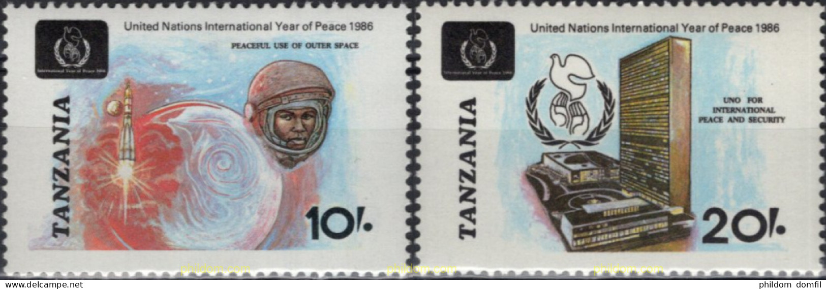 697205 MNH TANZANIA 1986 AÑO INTERNACIONAL DE LA PAZ - Tanzania (1964-...)