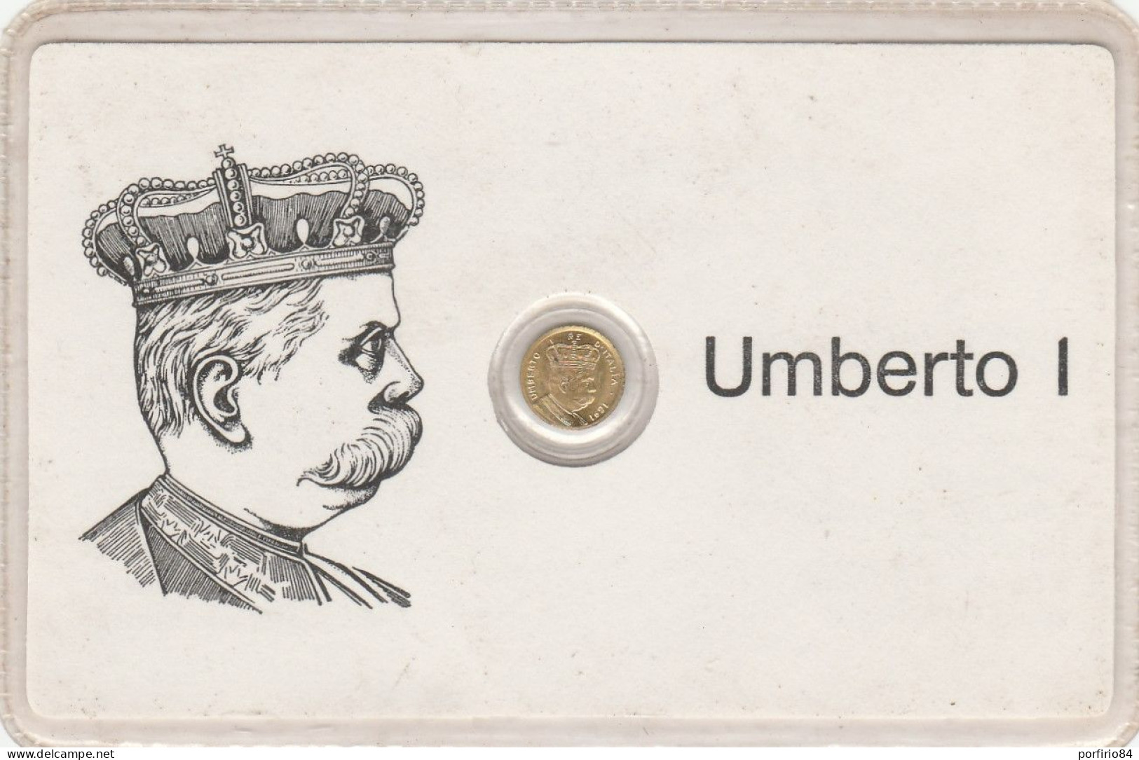 UMBERTO I 1 FOLDER CON PICCOLA MEDAGLIA COMMEMORATIVA IN ORO - MILITARIA - Autres & Non Classés