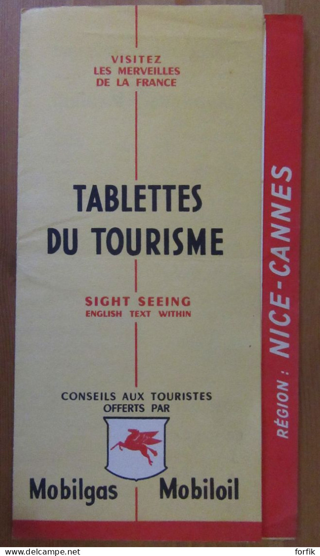 Dépliant Publicitaire Mobilgas / Mobiloil - Tablettes Du Tourisme Nice - Cannes - Vers 1960 - Pubblicitari