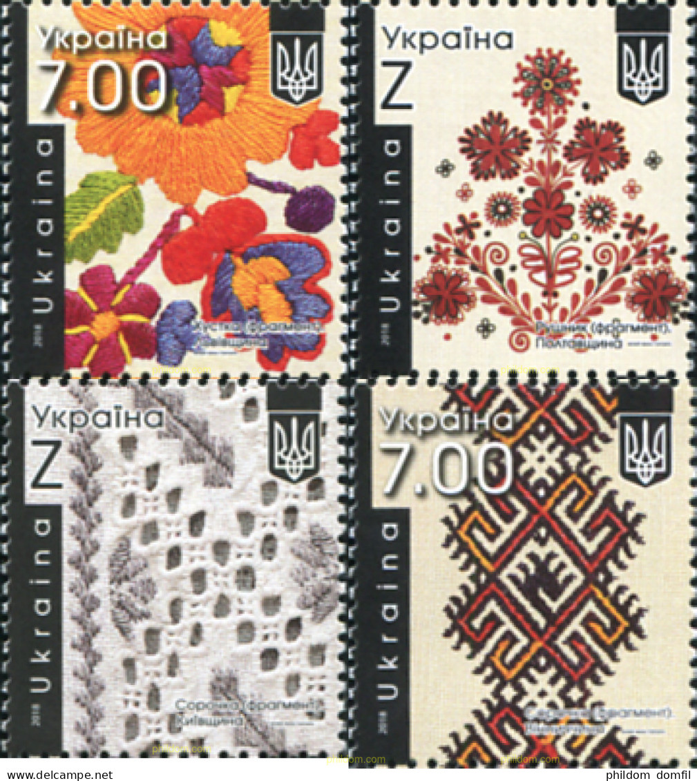 697565 MNH UCRANIA 2018 ARTESANIA. BORDADOS UCRANIANOS - Ukraine