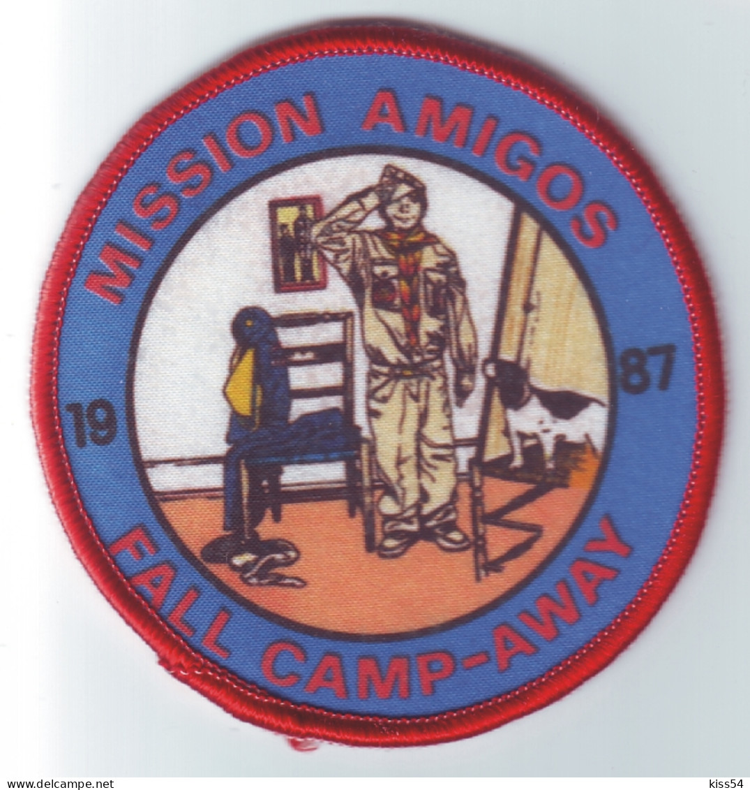 B 25 - 45 USA Scout Badge - Fall Camp-Away - 1987 - Scouting