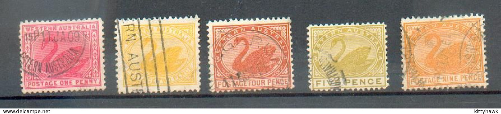 B 202 - AUSTRALIE OCCIDENTALE - YT 70-71-73-74-76 ° Obli - Used Stamps