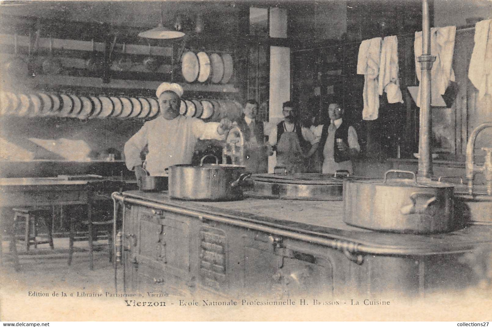 18-VIERZON- CARTE-PHOTO-ECOLE NATIONALE , PROFESSIONNELLE , H . BRISSON , LA CUISINE - Vierzon