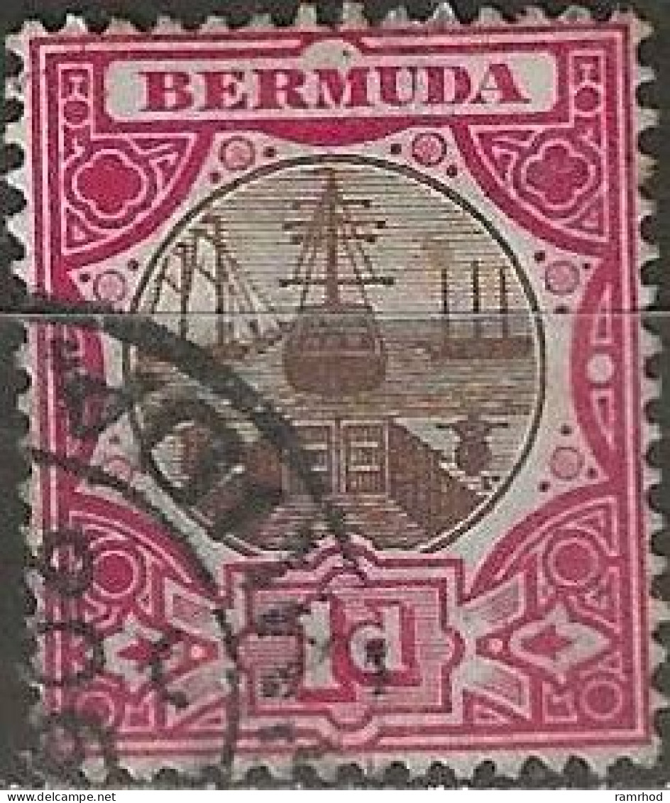 BERMUDA 1902 Dry Dock - 1d. - Brown And Red FU - Bermudes