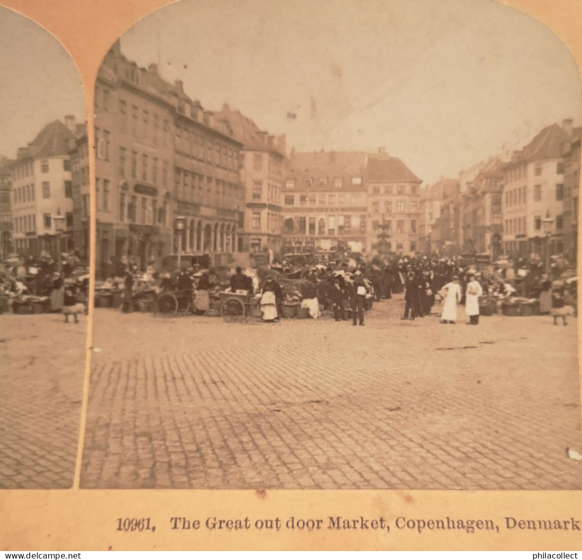 Stereo View B. W. Kilburn // Copenhagen - Denmark // The Great Outdoor Market  1896 - Photos Stéréoscopiques